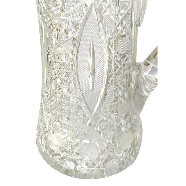 Transparent Antique Abp American Brilliant Period Cut Glass Pitcher Tankard. For Sale - Image 8 of 10