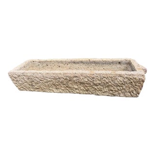Vintage Old Granite Chiseled Outdoor Trough / Planter For Sale