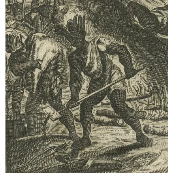 Montanus, Rituals and Cremation Ceremonies in New Spain, 1673, Engraving For Sale - Image 6 of 8