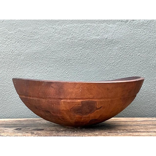 Vintage Monumental Carved Wood Salad Bowl For Sale - Image 9 of 12