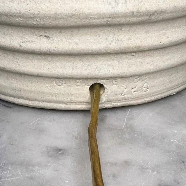 Postmodern Large White Vintage Post Modern Plaster Beehive Jar Table Lamps - a Pair For Sale - Image 3 of 7