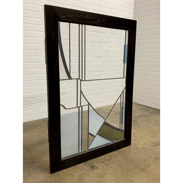 Late 20th Century Abstract Leaded Glass Window For Sale - Image 5 of 11