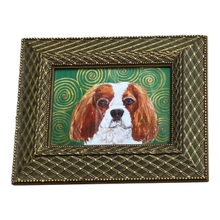 Contemporary Small King Charles Dog Print by Judy Henn Framed For Sale
