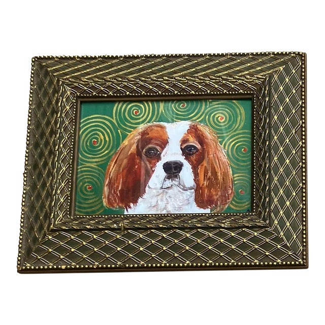 Contemporary Small King Charles Dog Print by Judy Henn Framed For Sale