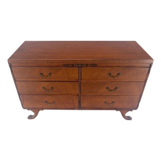Duncan Phyve Mahogany 6 Drawers Splayed Carved Legs 6 Drawers Dresser MINT For Sale