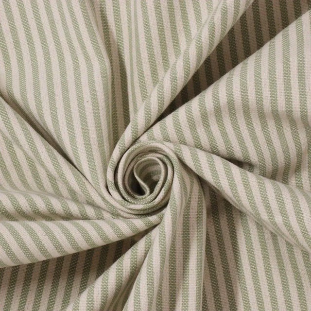 English Cottage Stripe Apple Fabric - Sample For Sale - Image 3 of 6