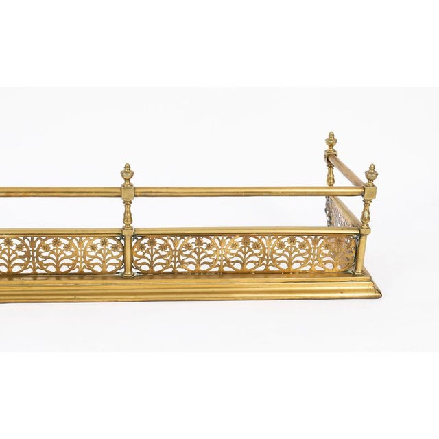 Antique Victorian Brass Fireplace Fender, 1800s For Sale - Image 3 of 11