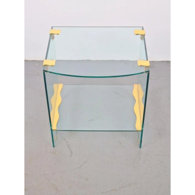 Vintage Regency Brass & Glass Side Table, 1970s For Sale - Image 6 of 12