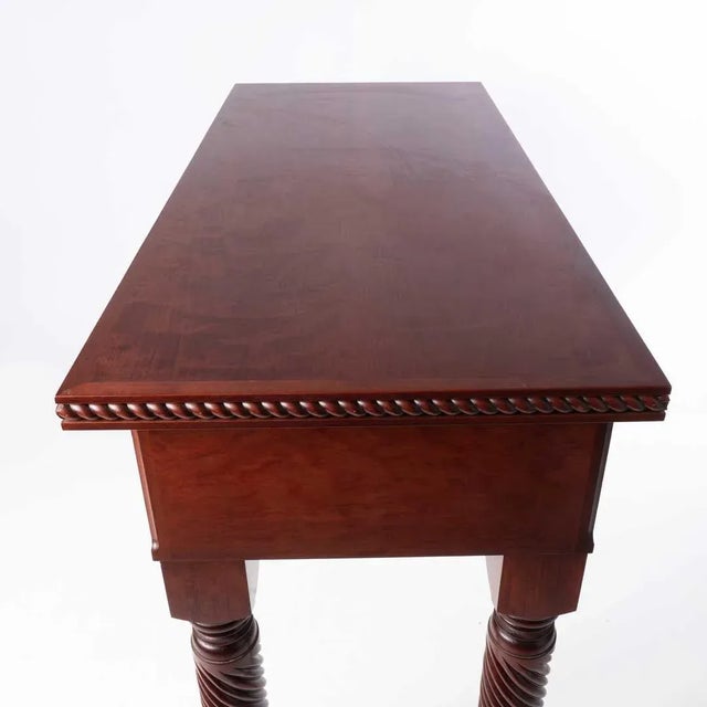 Late 20th Century Contemporary Cherry Server With Rope Turned Legs For Sale - Image 6 of 12