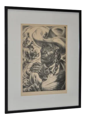 Charles Banks Wilson "Old Injun" Pencil Signed Lithograph c.1948