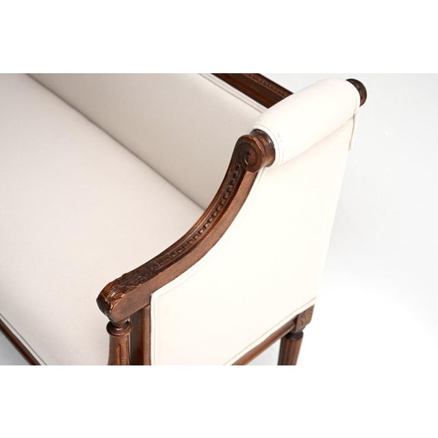 Antique French Scroll End Settee, 1880 For Sale - Image 10 of 11