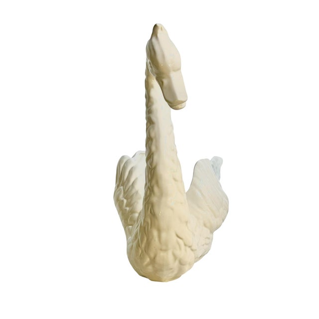 Mid 20th Century Elegant Mid 20th Century Ceramic Swan Decorative Planter or Bowl 20” Wide For Sale - Image 5 of 16