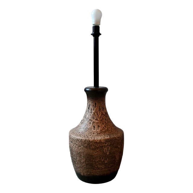 Fat Lava Glazed Stoneware Floor Lamp, West Germany, 1970s For Sale
