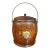 Antique English Oak Biscuit Barrel With Porcelain Liner For Sale