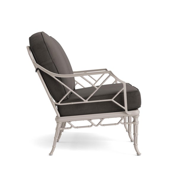 Contemporary Brown Jordan Calcutta Loveseat, Dove frame with Fusion Charcoal fabric For Sale - Image 3 of 11