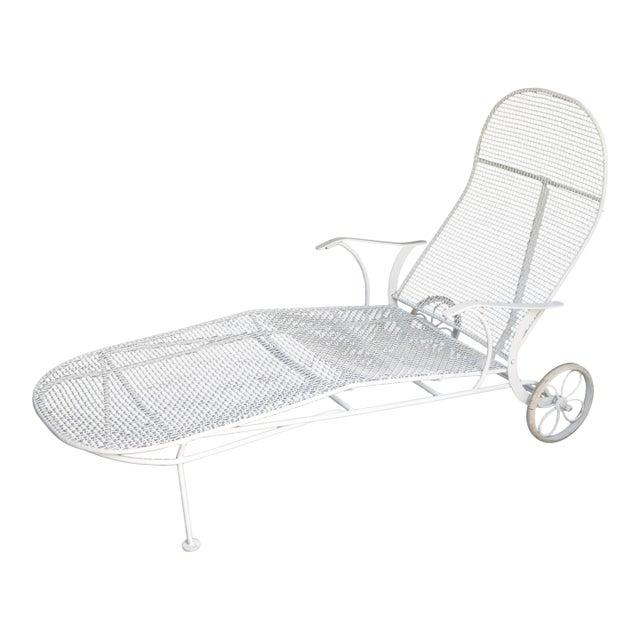 Attributed MCM Russell Woodard Iron Chaise Lounge For Sale