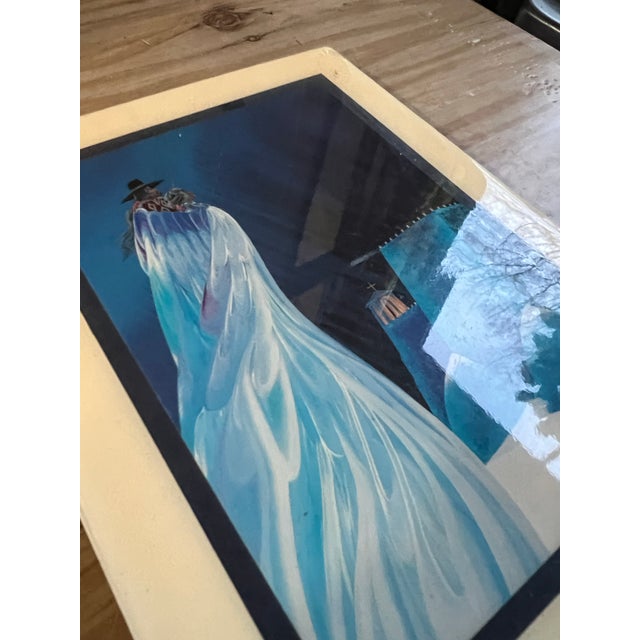 1970s Bill Rabbit Blue Ceramic Trivet For Sale - Image 5 of 9