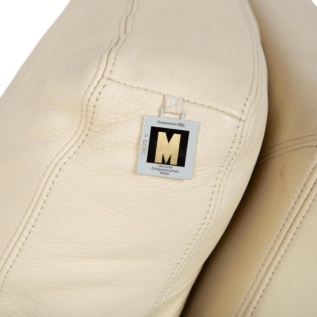 Cream Leather Armchair from Musterring For Sale - Image 9 of 15