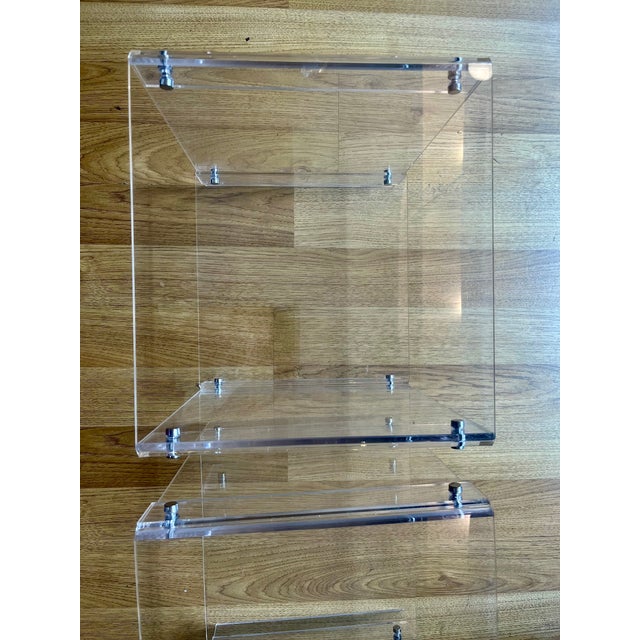1970s Acrylic Glass Bedside Tables by Michel Dumas for Roche Bobois, 1970s, Set of 2 For Sale - Image 5 of 7