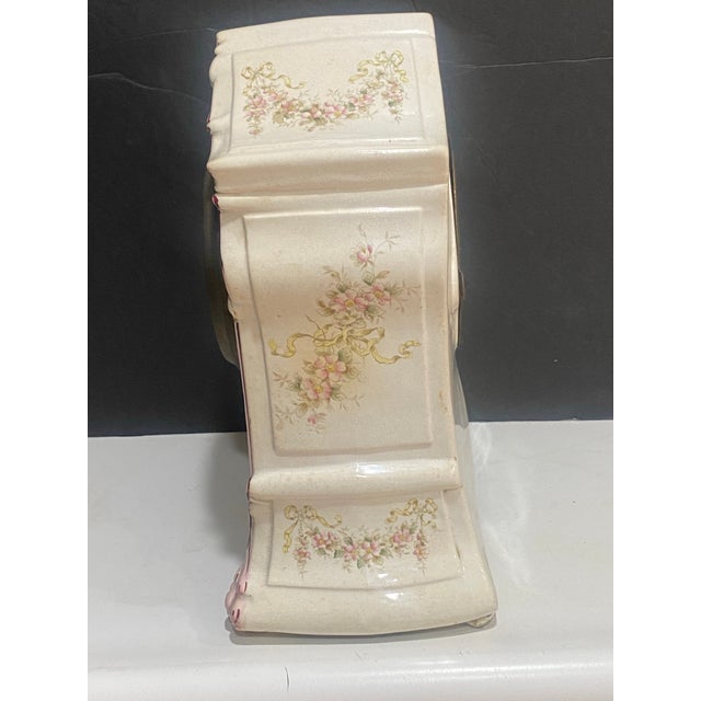 Ansonia Clock Company Antique Ansonia Porcelain Mantel Clock, Late 1800s For Sale - Image 4 of 9