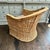 English Vintage Braided Wicker Rattan Club Chair For Sale - Image 3 of 6