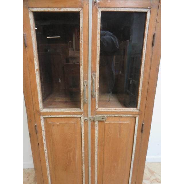 Brown Antique Primitive architectural salvage Hutch China Cabinet Cupboard For Sale - Image 8 of 11