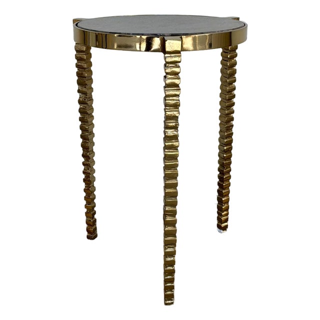 Currey & Company Modern Cappuccino Marble Corrado Accent Table For Sale