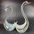 1960s Art Glass Clear Opalescent Swan Figurines Sculptures Attributed to Murano Cenedese- Set of 2 For Sale In Los Angeles - Image 6 of 11