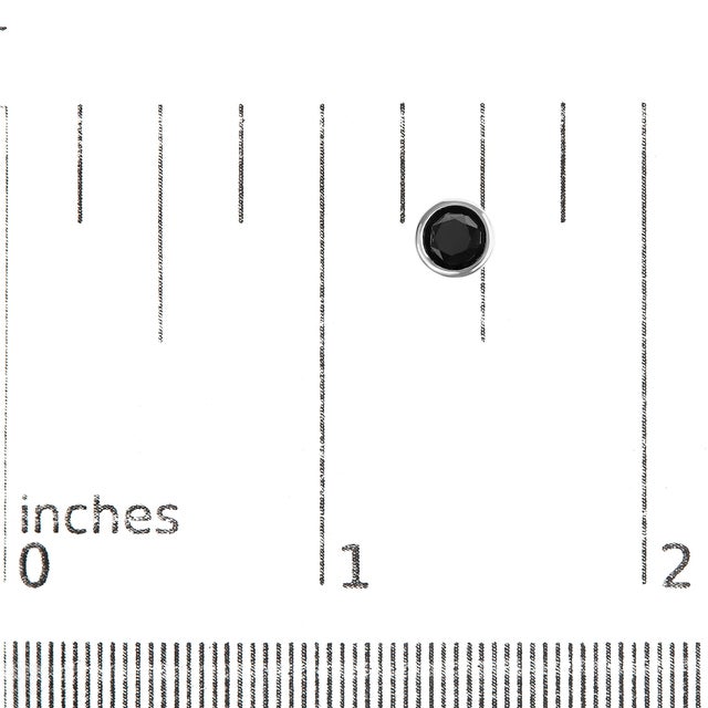 .925 Sterling Silver 1.00 Cttw Round Brilliant-Cut Black Diamond Bezel-Set Stud Earrings with Screw Backs (Fancy Color-Enhanced, I2-I3 Clarity) For Sale In New York - Image 6 of 6