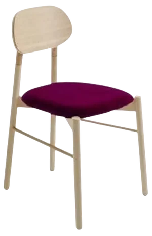 Bokken Upholstered Chair in Natural Beech by Colé Italia