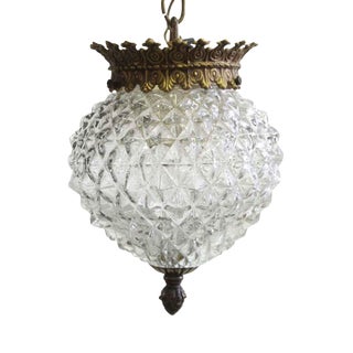 Early 20th Century 1960s Textured Glass Pendant Light For Sale