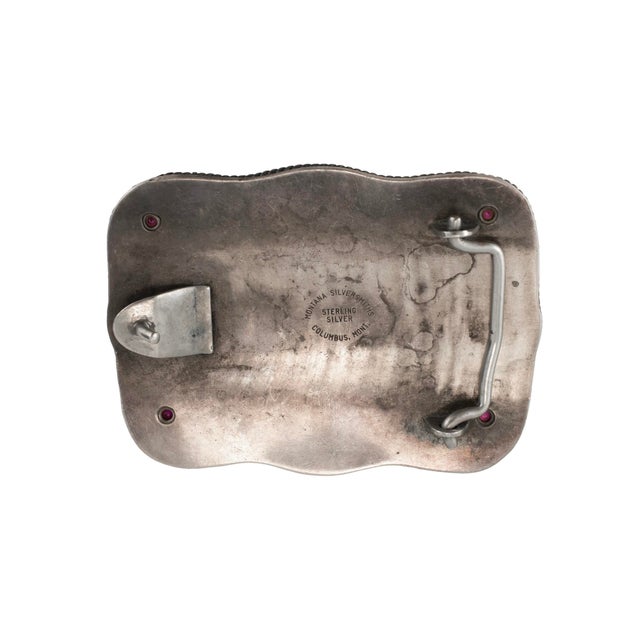 Vintage 1982 Montana Silversmiths Sterling Silver Wkra Champion Belt Buckle For Sale In Houston - Image 6 of 8