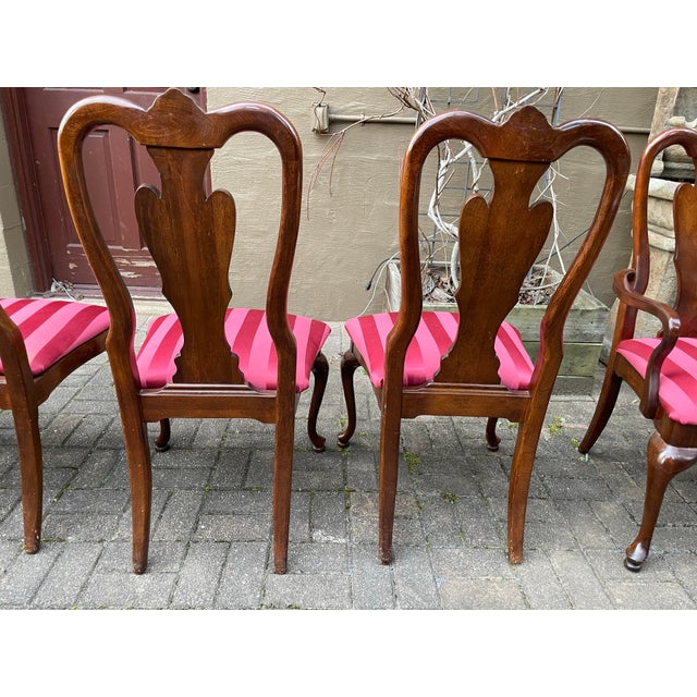 1990s Vintage American Drew Queen Anne Dining Chairs- Set of 6 For Sale - Image 9 of 10