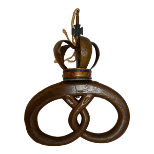 Antique Danish Hand Carved Pretzel Bakery Sign