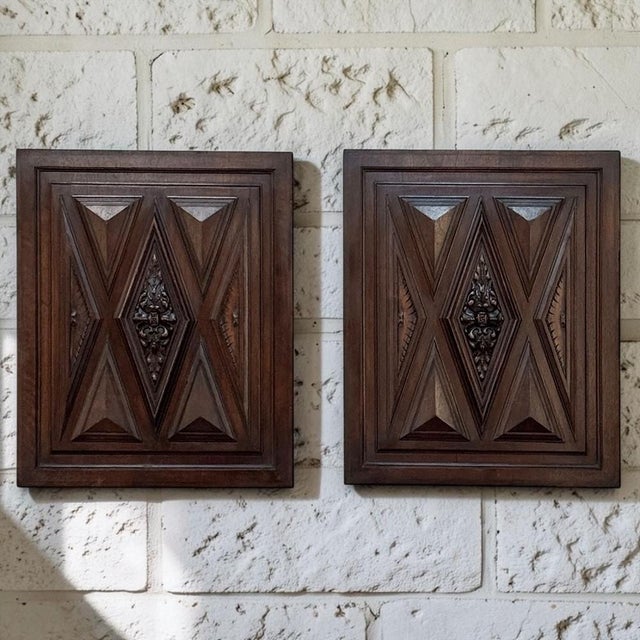 Created in 19th century France, this elegant pair of solid walnut panels reflects the rich character of Renaissance...