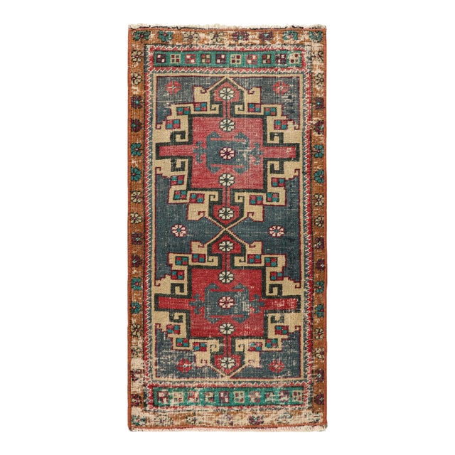Vintage Oushak Rug With Polychromatic Geometric Medallions, From Rug & Kilim For Sale