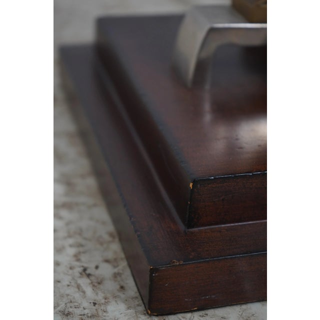 Metal Steel & Brass Quality Floor Lamp W. Shade For Sale - Image 7 of 13