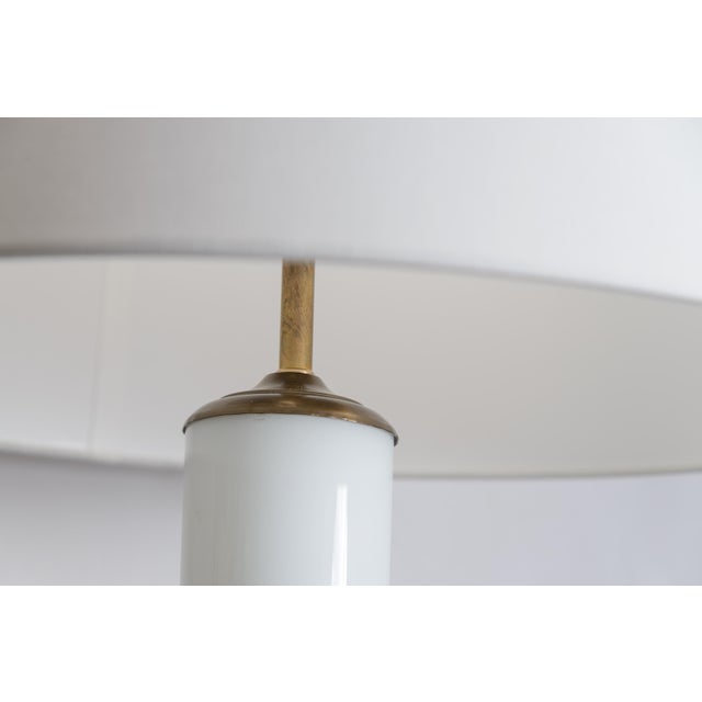 Murano Vintage Huge White Murano Cased Glass Table Lamps - A Pair For Sale - Image 4 of 11