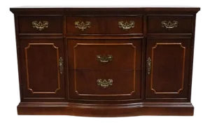 Bernhardt Furniture Solid Mahogany Traditional Colonial Revival 51" Serpentine Buffet 238-110