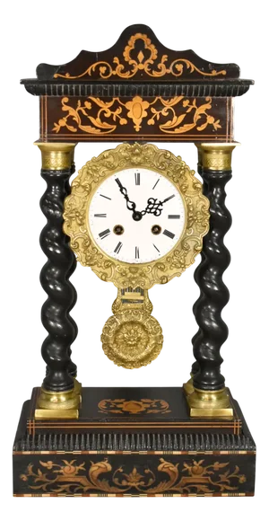 French Napoleon III Portico Barley Twist Clock