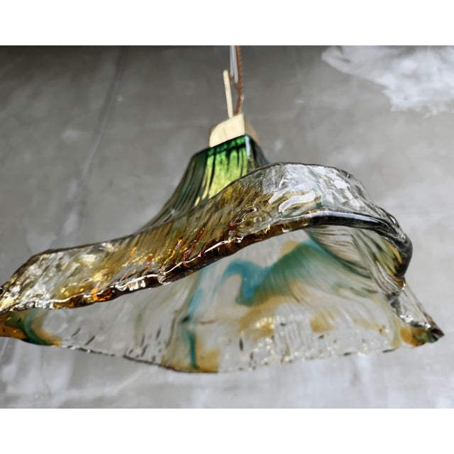 Italian Murano Glass Pendant Light in the style of Mazzega, 1970s For Sale - Image 9 of 18