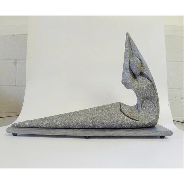 Vintage Mid Century Abstract Female Nude Sculpture - Granite Very modernist feel --- very powerful. Lounging Female Nude....