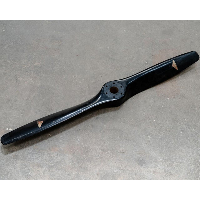 Black Vintage Wooden and Metal Airplane Propeller, 1960 For Sale - Image 8 of 9