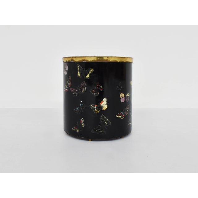 Fornasetti Milan, Piero Fornasetti, 1960 Italy, Paper Basket, Butterflies Black This piece has an attribution mark, I am...