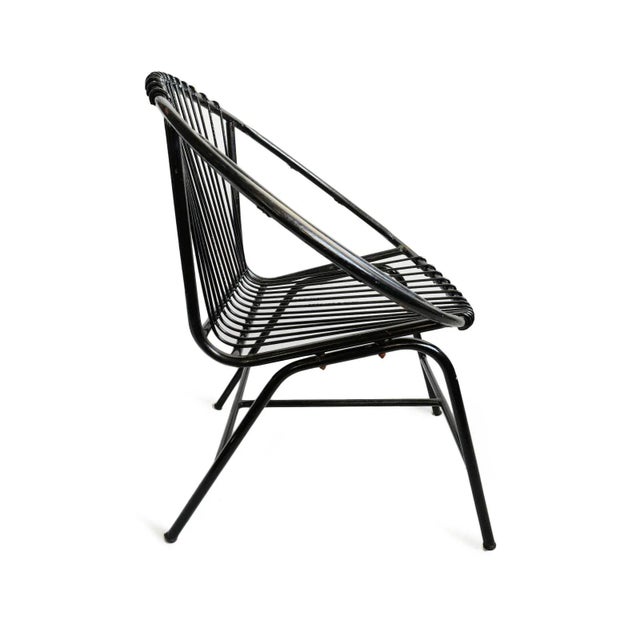 Mid-Century Modern Retro Ring Black Iron Outdoor Chair For Sale - Image 3 of 5