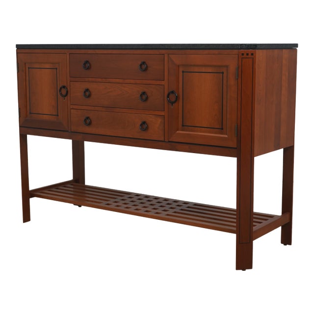 Stickley 21st Century Cherry Granite Top Sideboard For Sale