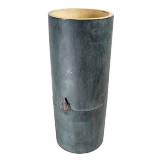 19th or 20th Century Blue Green Painted Object, Grain Measure For Sale