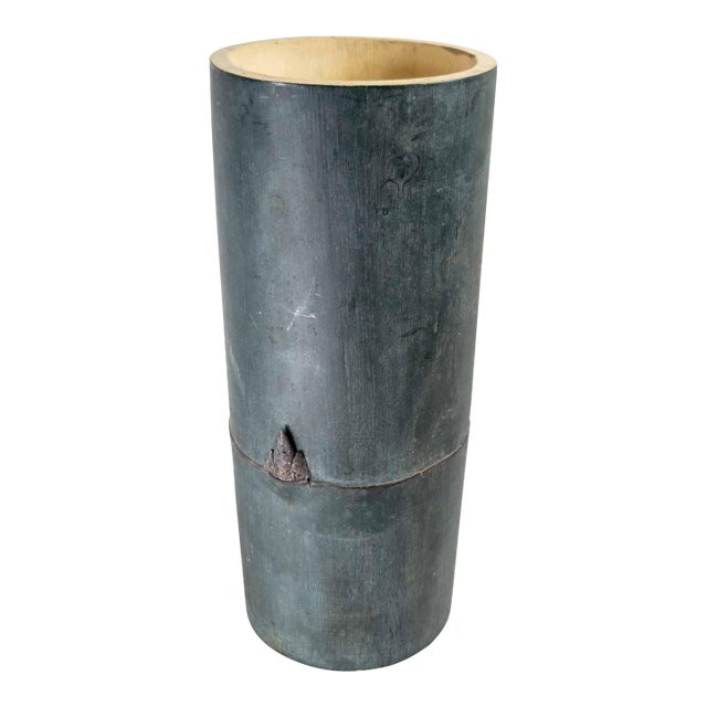 19th or 20th Century Blue Green Painted Object, Grain Measure For Sale