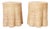 Pair of Round Ghost Drapery Woven Reed Stands For Sale