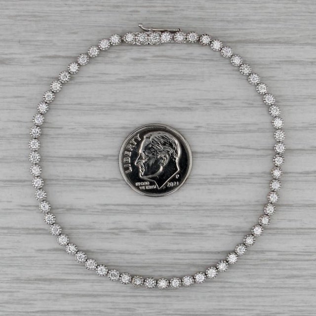 Piero Milano 1.50ctw Diamond Tennis Bracelet 18k White Gold 7.25" For Sale In Greensboro - Image 6 of 6